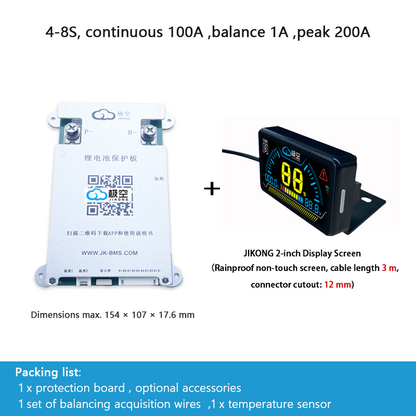 JIKONG protection board, photovoltaic energy storage, active balancing, car jump-start/boost, outdoor power supply, LiFePO4 and ternary lithium