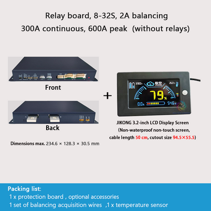 JIKONG protection board, photovoltaic energy storage, active balancing, car jump-start/boost, outdoor power supply, LiFePO4 and ternary lithium