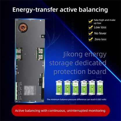 JIKONG protection board, photovoltaic energy storage, active balancing, car jump-start/boost, outdoor power supply, LiFePO4 and ternary lithium