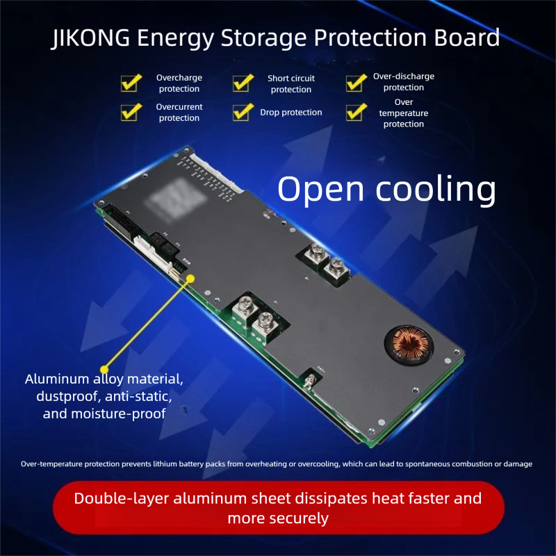 JIKONG protection board, photovoltaic energy storage, active balancing, car jump-start/boost, outdoor power supply, LiFePO4 and ternary lithium