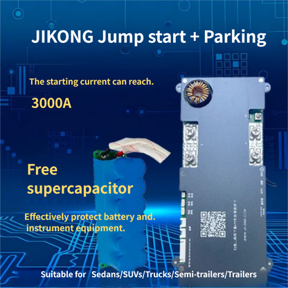 JIKONG protection board for parking battery, with jump-start, active balancing, Bluetooth and heating, compatible with LiFePO4 and ternary lithium batteries
