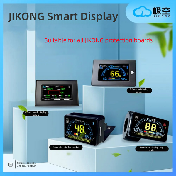 Màn hình JIKONG dành cho mạch bảo vệ JIKONG — đồng hồ đo điện áp, dung lượng và công suất pin lithium